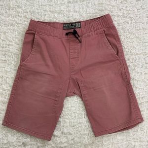 Boys West49 Twill Jogger Shorts Pink